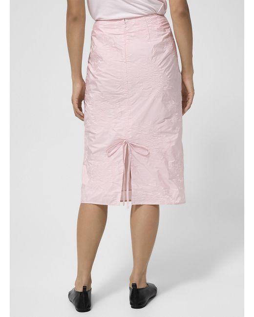 CECILIE BAHNSEN Pink Allegra Textured Ruched Skirt