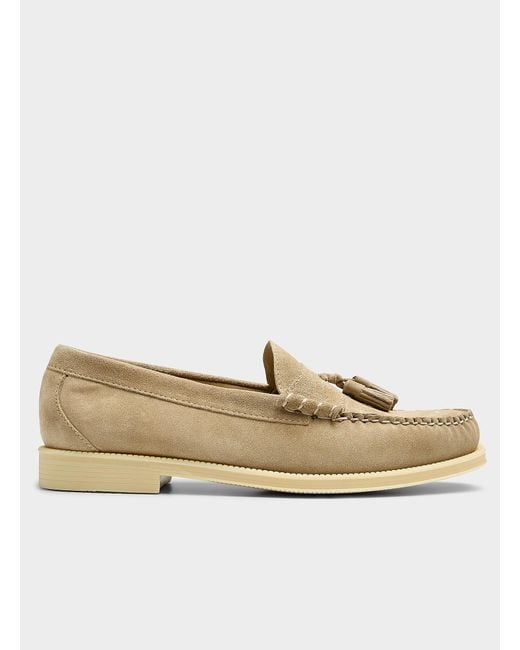 G.H.BASS Natural Lennox Weejuns Suede Loafers Men for men
