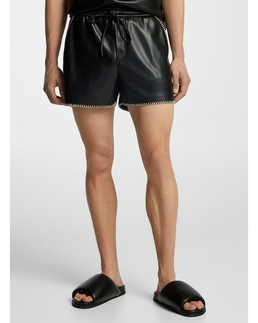 Nanushka Black Amil Overcast Leather Short for men