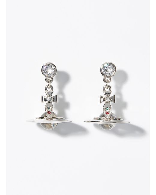 Vivienne Westwood Metallic Crystal Orb Earrings