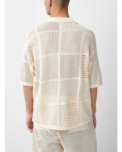 Nanushka Ayaan Crocheted Shirt in Natural for Men | Lyst Nanushka Ayaan Crocheted Shirt in Natural for Men | Lyst