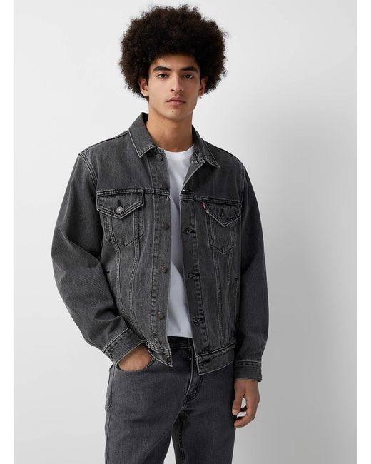 Levi's Trucker Vintage Denim Jacket in Dark Grey (Grey) for Men | Lyst ...