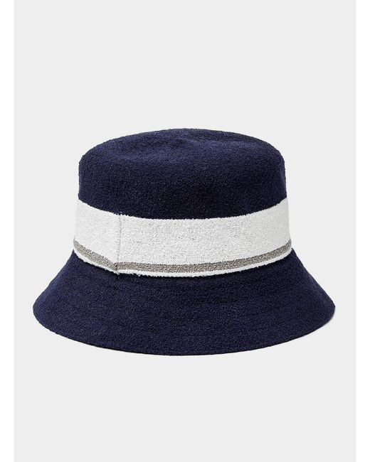 Kangol Blue Contrast Stripe Terry Bucket Hat