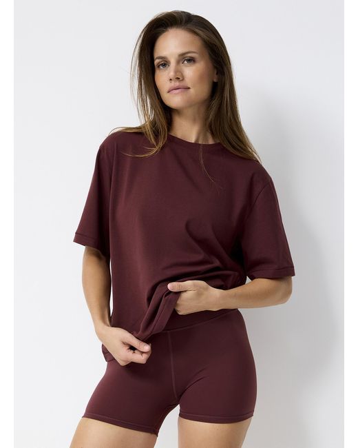 I.FIV5 Red Oversized Stretch Cotton T