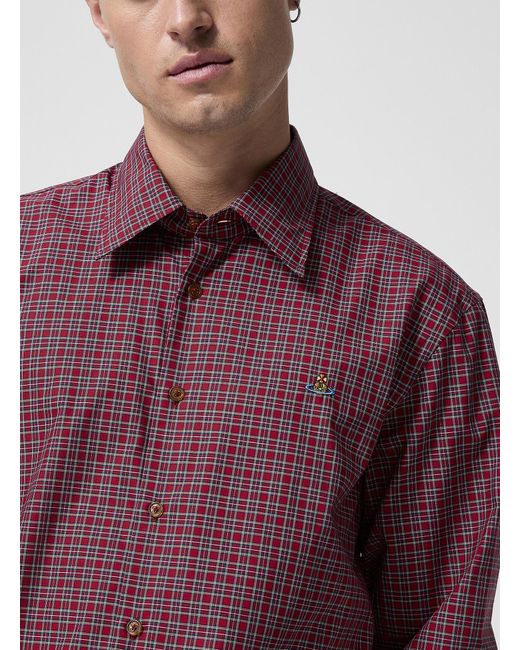 Vivienne Westwood Purple Ghost Tartan Pattern Shirt for men