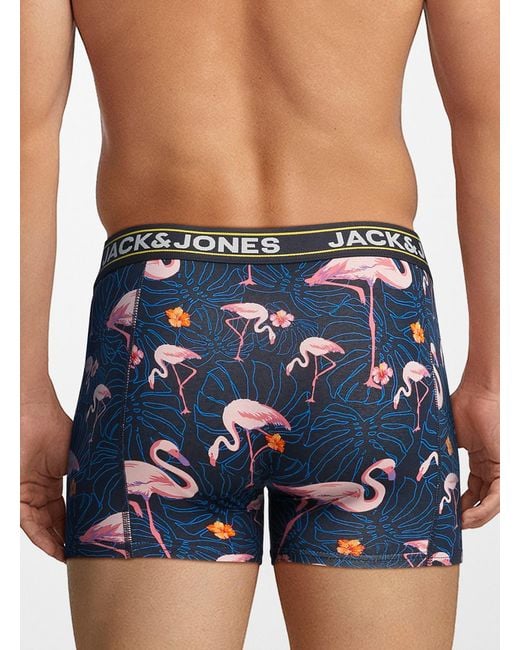 Jack & Jones Blue Flamingo Waist Trunk for men