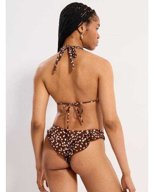 Simon's Brown Ruffled Slim Bikini Bottom