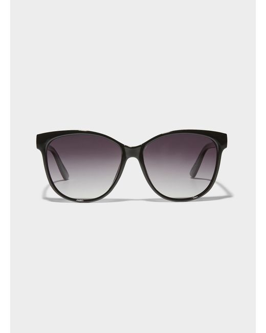 Simon's Black Lara Round Polarized Sunglasses