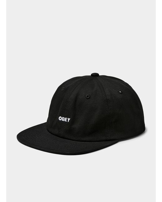 Obey Black Small Embroidered Logo Cap for men