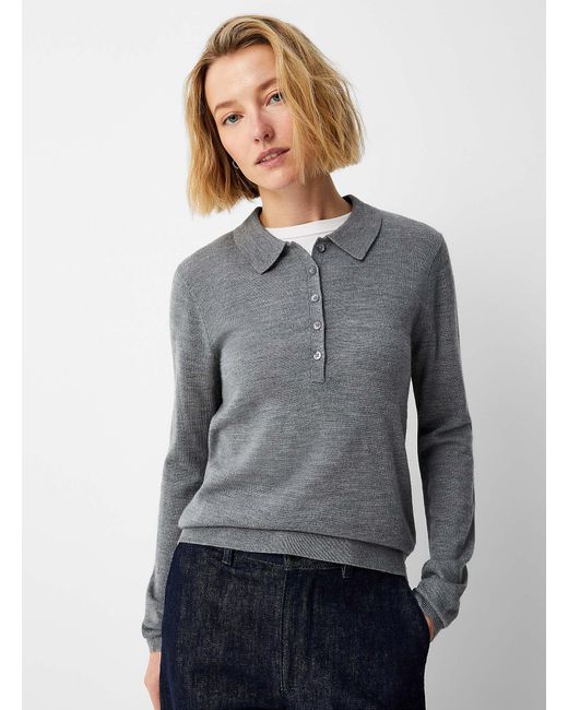 Contemporaine Gray Responsibly Sourced Merino Wool Long