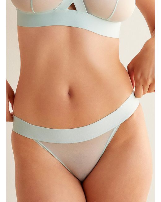 DKNY Blue Sheer Mesh Bikini Panty