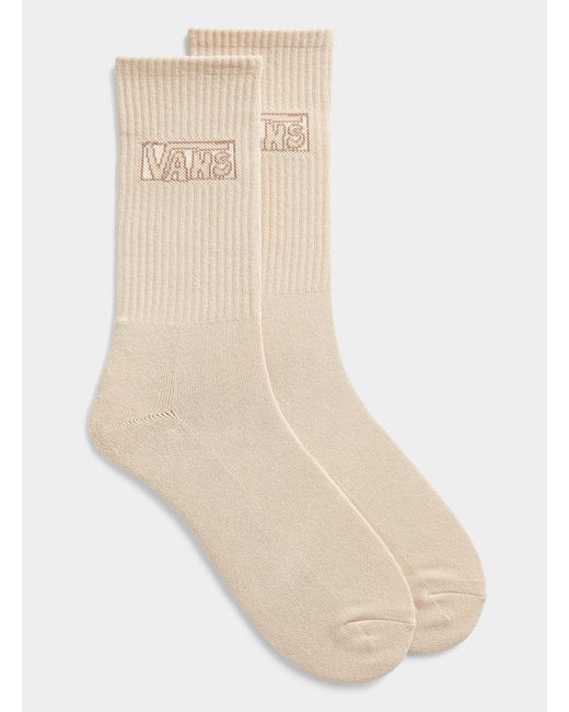 Vans Synthetic Cream Logo Jacquard Socks in Sand (Natural) for Men | Lyst