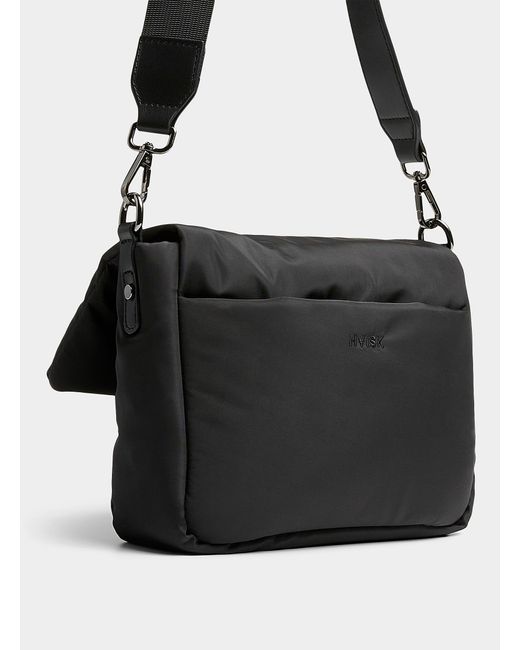 Hvisk Black Recycled Puffy Flap Bag