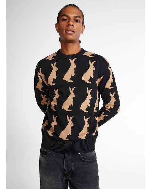 Benetton Black Little Rabbit Sweater for men