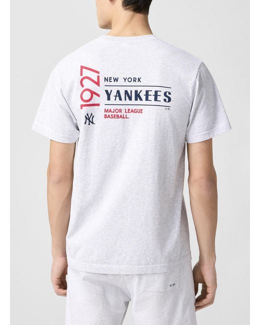 Sporty & Rich White Yankees Heather Gray T for men