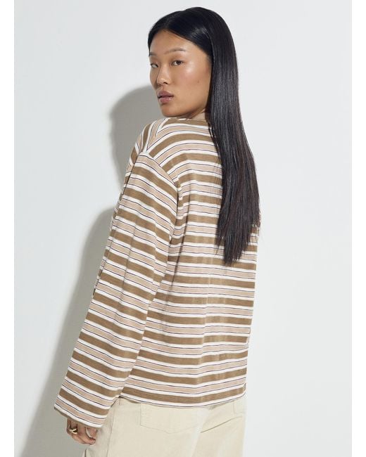 JJXX Natural Naja Loose Striped Polo Shirt