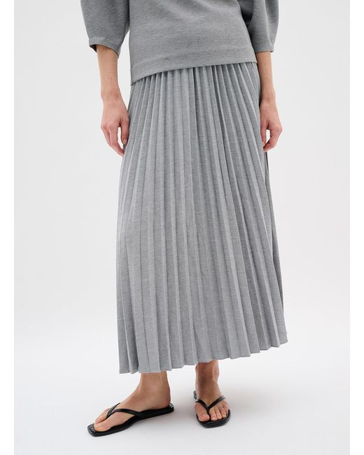 Inwear Gray Yan Touch Of Linen Pleated Midi Skirt