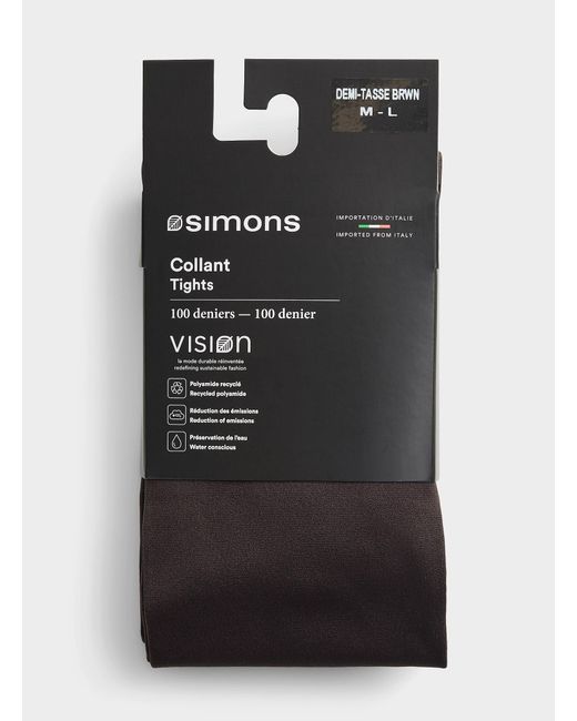 Simon's Black Solid Comfortable Tights 100 Denier