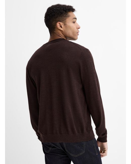 Le 31 Black Responsible Merino Wool Cardigan for men