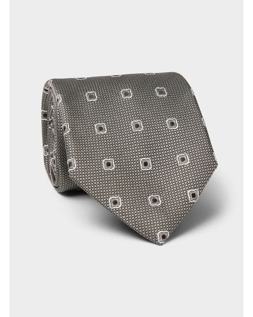 Boss Gray Silk Pattern Tie for men