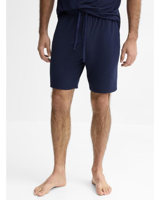 Le 31 Blue Solid Tm Modal Pyjama Short for men