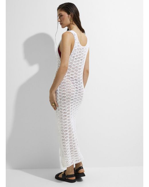 Arya Hand-Crochet Long Dress in White main image 0