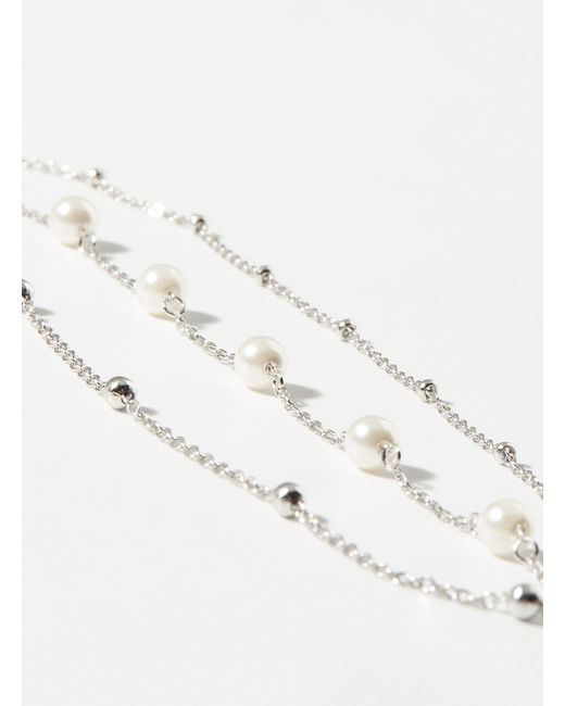 Simon's Metallic Small Pearl Three