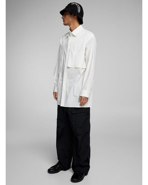 Y-3 Superimposed Panels Asymmetrical Shirt (men, White, Large) for men