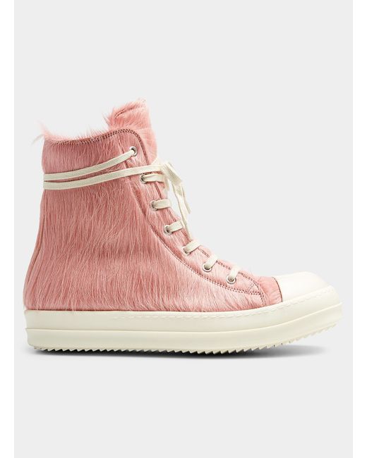 Rick Owens Strobe Hairy High Sneakers Men in Pink for Men | Lyst Canada