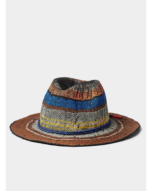 Scotch & Soda Blue Colourful Stripes Straw Hat for men