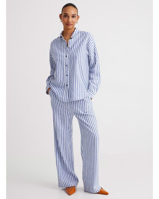 Inwear Blue Amos Chambray Stripes Pant