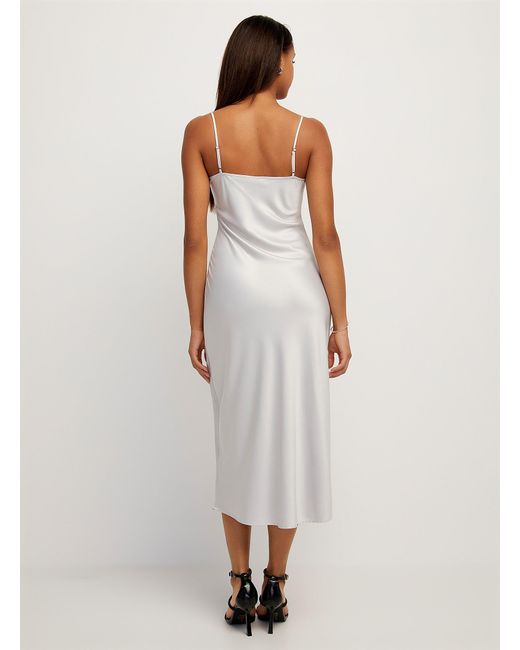 Icône White Satiny Slip Dress