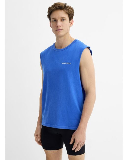 INNER SELF Blue Corecotton Tm Sleeveless T for men