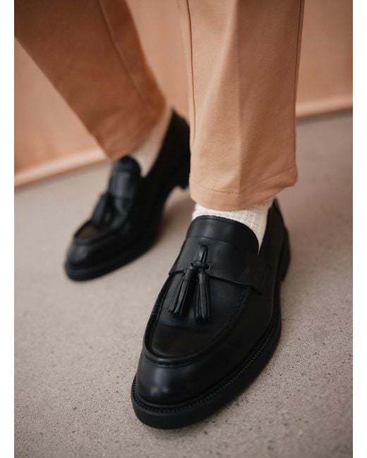 Vagabond Black Alex M Leather Tassel Loafers Men for men