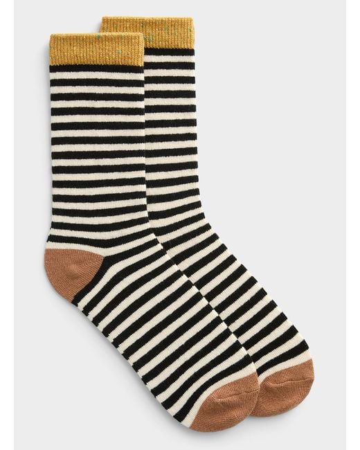 Simon's Black Striped Wool