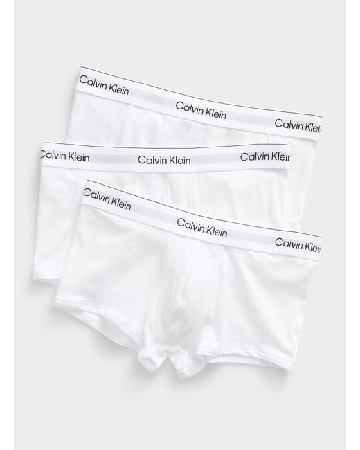 Calvin Klein White 2" Icon Stretch Cotton Trunks 3 for men