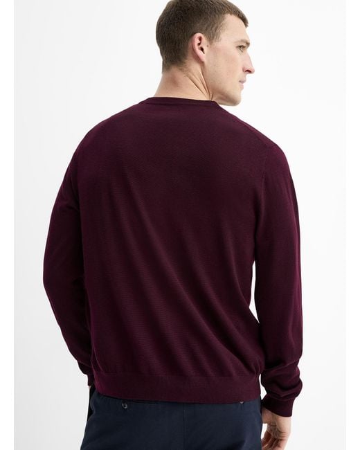 Le 31 Purple Responsible Merino Wool Cardigan for men