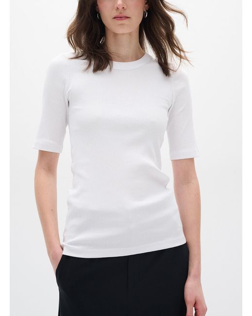 Inwear White Dagna Fitted Ribbed T