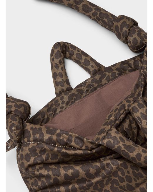 ölend Brown Ona Leopard Padded Tote Bag