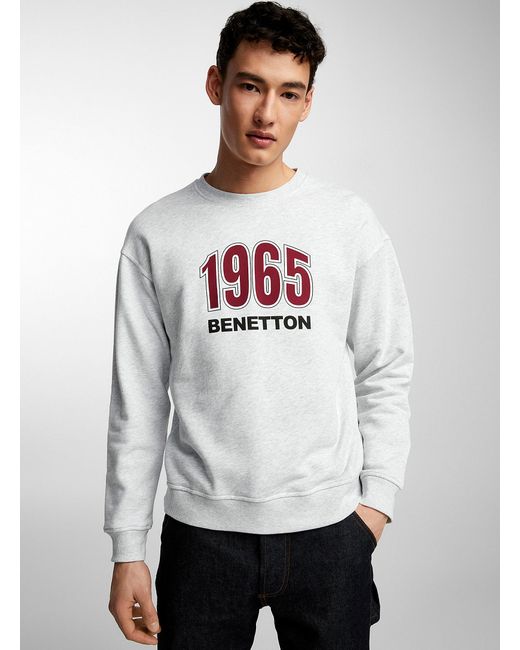 Benetton White 1965 Sweatshirt for men