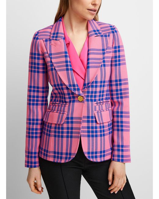 Smythe Purple Checkered Pink Blazer