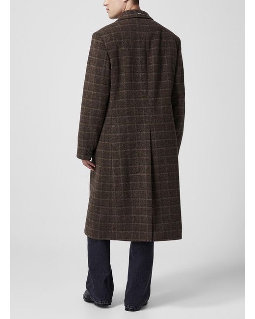 Our Legacy Black Whale Boiled Wool Plaid Coat for men