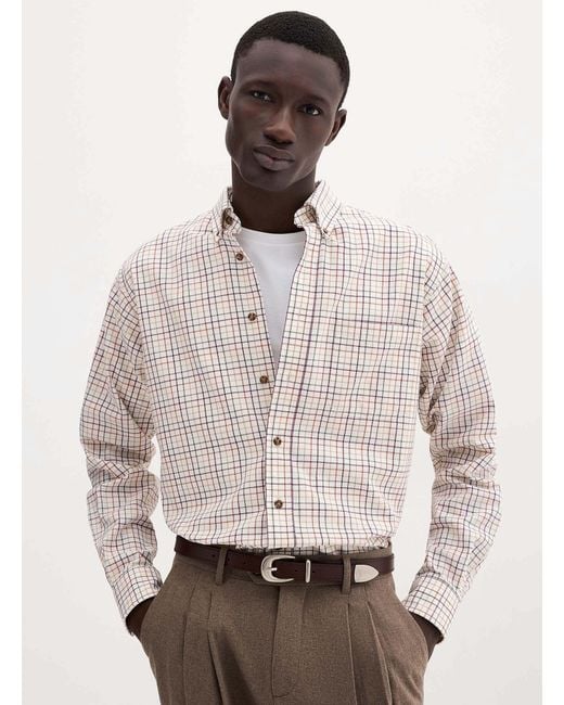 Le 31 Natural Fall Check Shirt Regular Fit for men