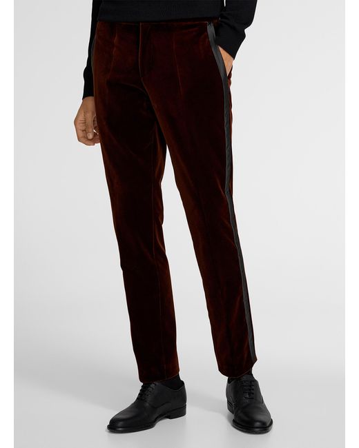 Bryan Michaels Black Velvet Tuxedo Dress Pants For Men - Franky Fashion
