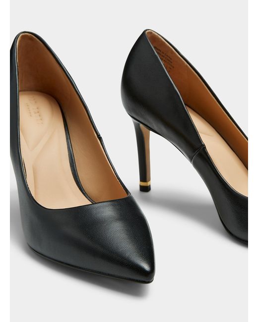 Ted Baker Black Charlotte Leather Pointed Pumps Women