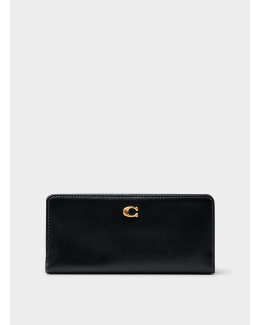 COACH Black Leather Thin Wallet