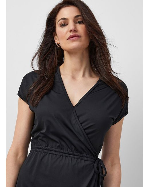 Columbia Black Chill River Silky Jersey Wrap Dress