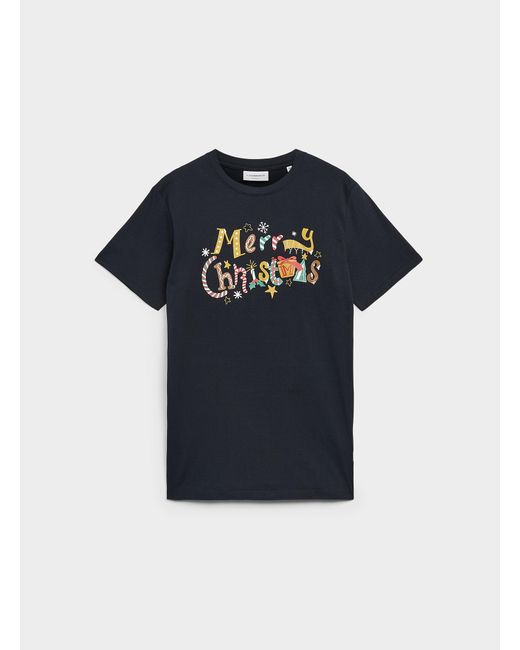 Lindbergh Blue Merry Christmas Lounge T for men