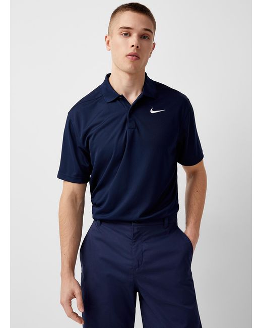 Nike Blue Victory Solid Fine Piqué Jersey Golf Polo for men
