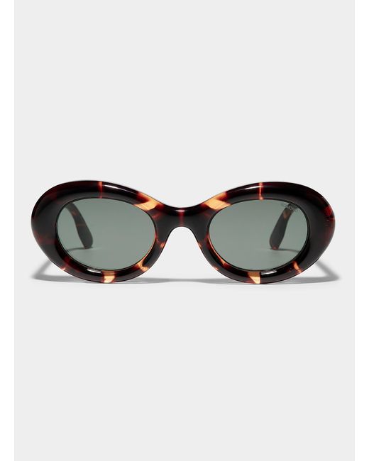 Komono Black Molly Oval Sunglasses
